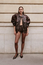 LAMARQUE Trevanna Leather Bomber Jacket