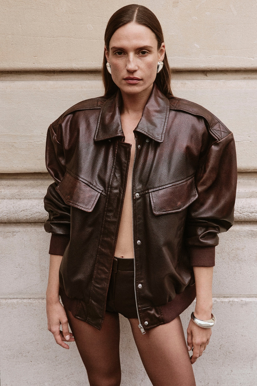 LAMARQUE Trevanna Leather Bomber Jacket