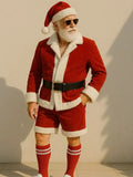 2-Piece Red and White Warm Weather Christmas Santa Jacket & Short