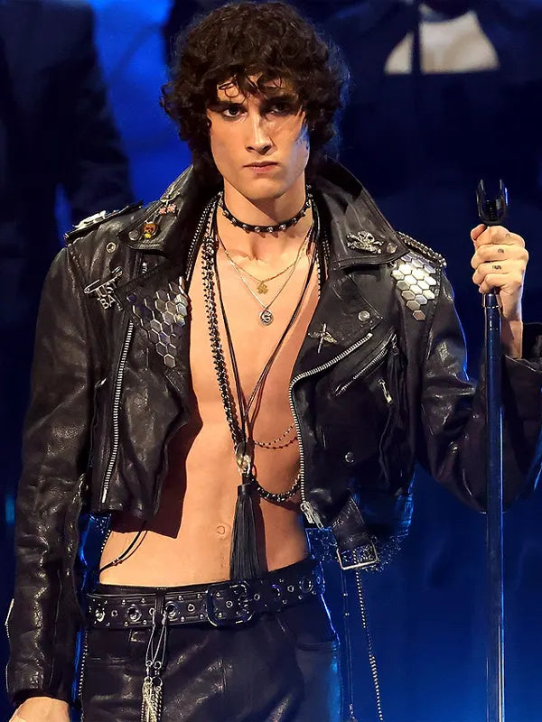 2026 VMAs Sombr Black Leather Jacket