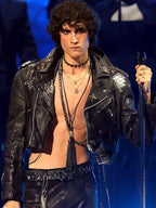 2026 VMAs Sombr Black Leather Jacket