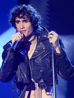 2026 VMAs Sombr Black Leather Jacket