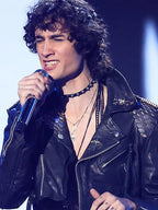2026 VMAs Sombr Black Leather Jacket