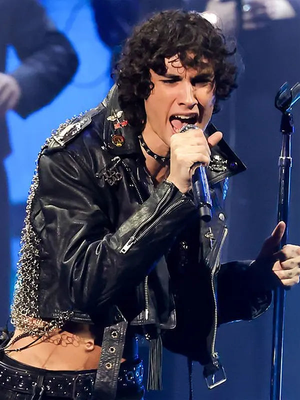 2026 VMAs Sombr Black Leather Jacket