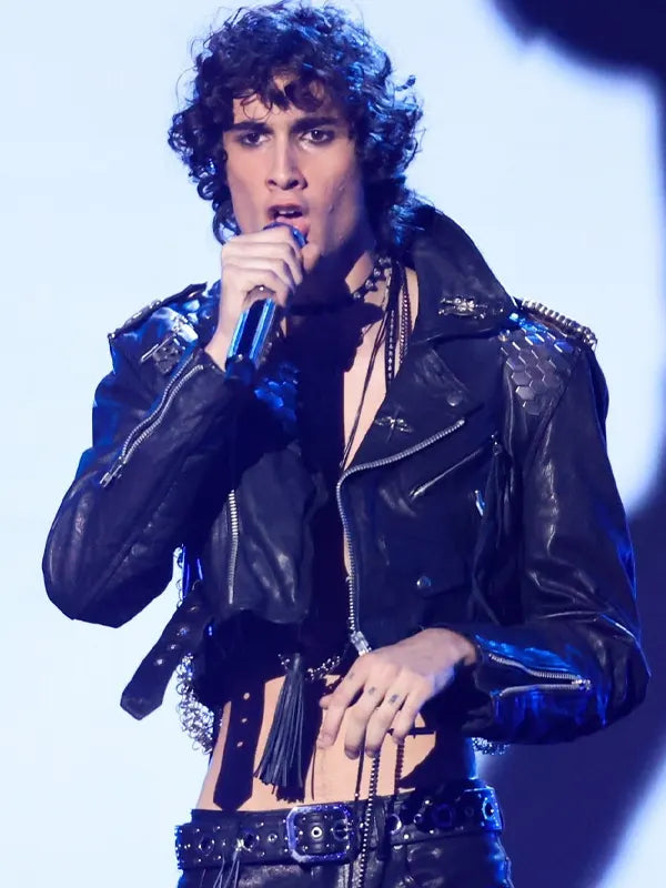 2026 VMAs Sombr Black Leather Jacket