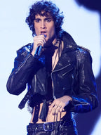 2026 VMAs Sombr Black Leather Jacket