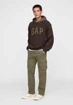 Gap Houndstooth Logo Hoodie Terra Brown