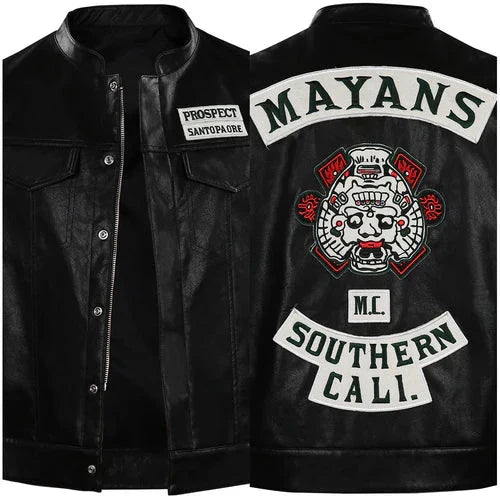 Angel Reyes Mayans M.C Leather Vest The Prime Jackets