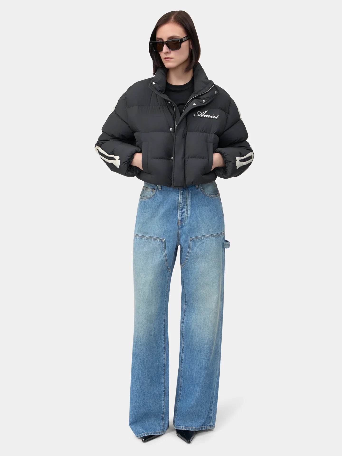 Amiri Women's Bones Cropped Down Jacket - Patch