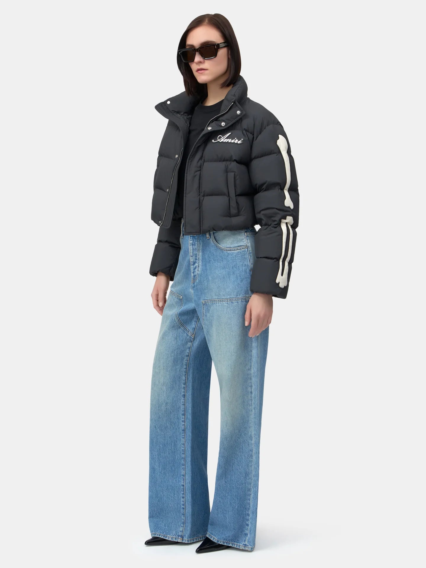Amiri Women's Bones Cropped Down Jacket - Patch
