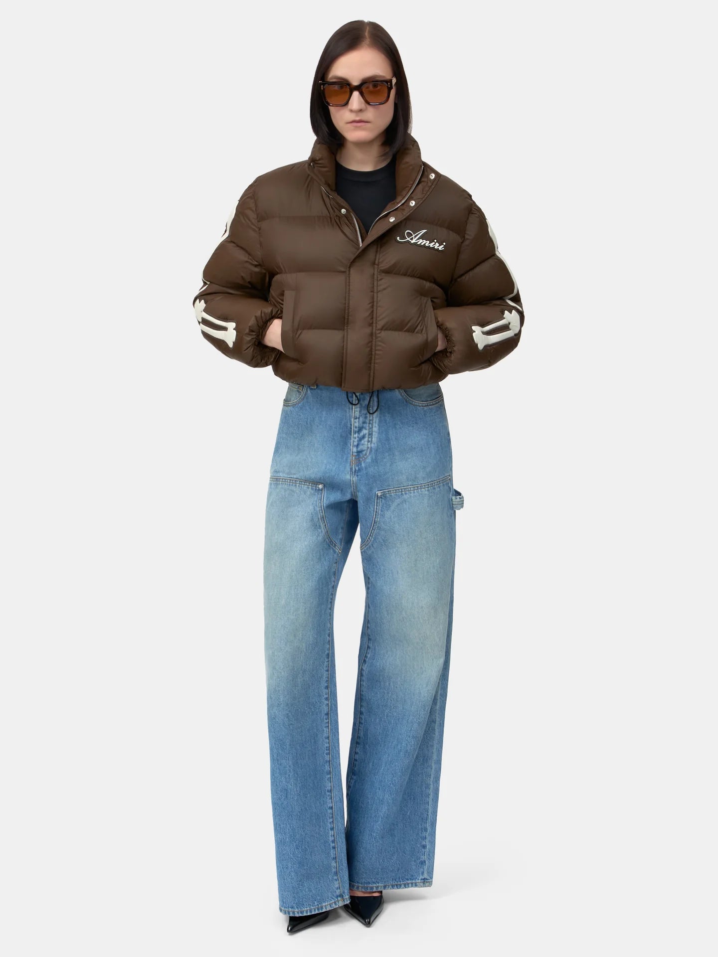 Amiri Women's Bones Cropped Down Jacket - Patch