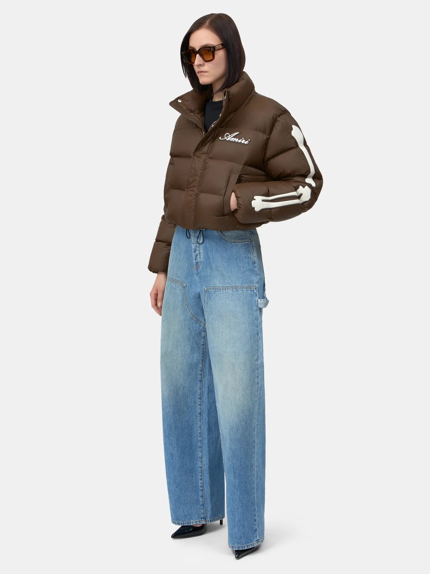 Amiri Women's Bones Cropped Down Jacket - Patch