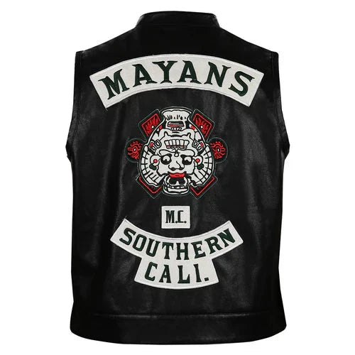Angel Reyes Mayans M.C Leather Vest The Prime Jackets
