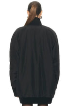 Norma Kamali Oversized Turtleneck Bomber Jacket In Bark