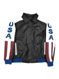 American Flag Vintage Leather Jacket For Men Zing Apparel