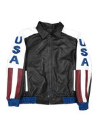 American Flag Vintage Leather Jacket For Men Zing Apparel