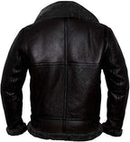 Flight Pilot Shearling Leather Jacket, Black Zing Apparel