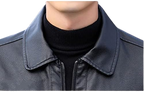 Tall Leather Biker Jacket Men, Black Zing Apparel