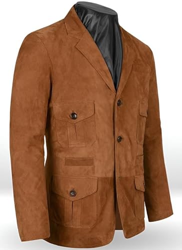 Soft Caramel Suede Leather Blazer, Brown Zing Apparel