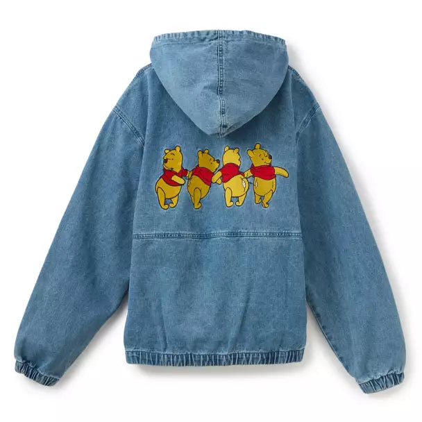 Winnie The Pooh Denim Hooded Jacket - Embroidery
