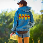 Winnie The Pooh Denim Hooded Jacket - Embroidery