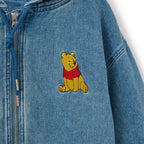 Winnie The Pooh Denim Hooded Jacket - Embroidery
