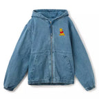 Winnie The Pooh Denim Hooded Jacket - Embroidery