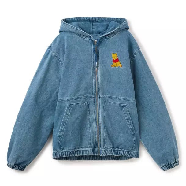 Winnie The Pooh Denim Hooded Jacket - Embroidery
