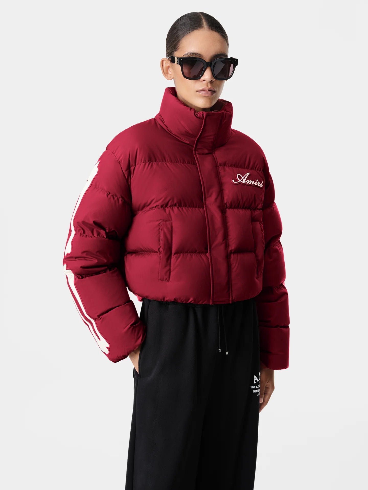 Amiri Women's Bones Cropped Down Jacket - Patch