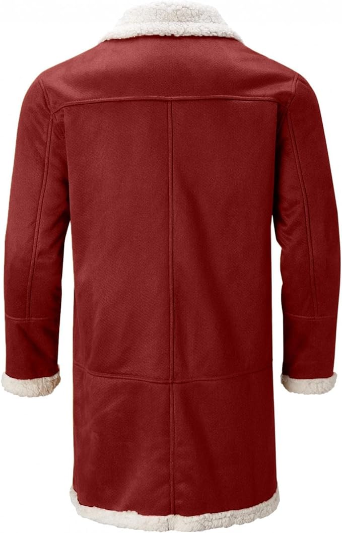Red Fleece Lined Sherpa Shearling Jacket For Men Zing Apparel