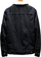 Full Fur Denim Jacket Men, Black Zing Apparel