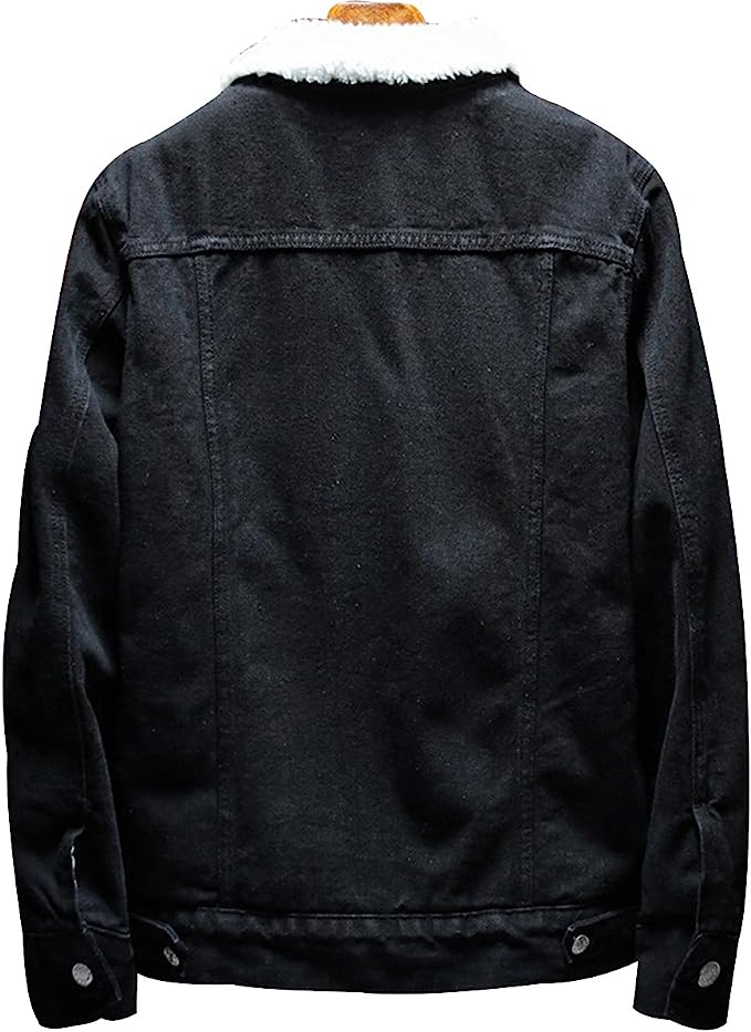 Full Fur Denim Jacket Men, Black Zing Apparel