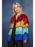 Fever Tinsel Festival Jacket, Rainbow