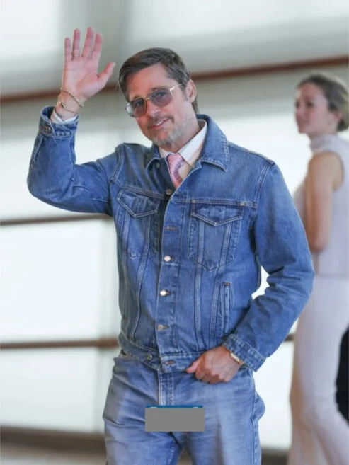 Brad Pitt Sebastian International Festival Denim Jacket
