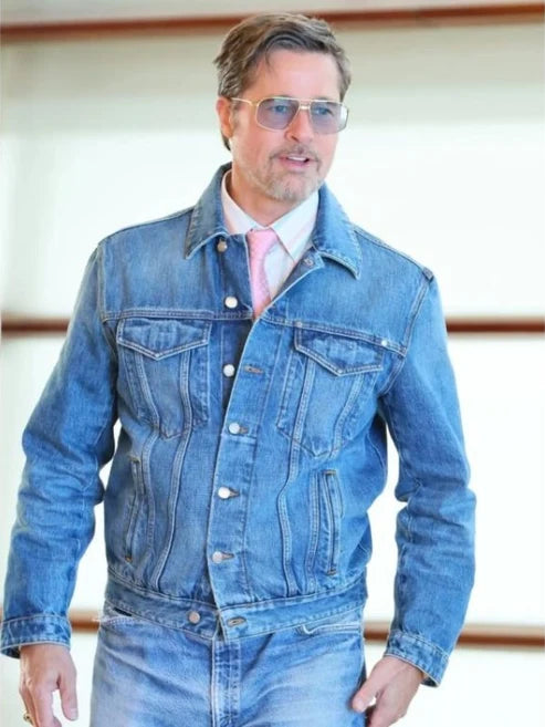 Brad Pitt Sebastian International Festival Denim Jacket