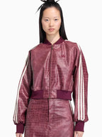 Adidas Women's Leather Jacket Maroon