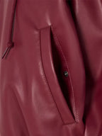 Adidas Women's Leather Jacket Maroon