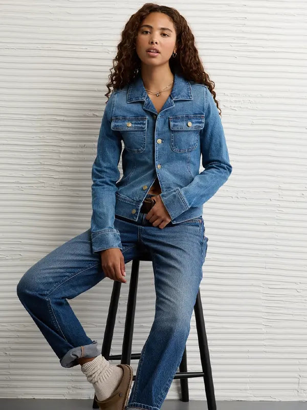 Ae X Sydney Sweeney Cinched Waist Denim Jacket