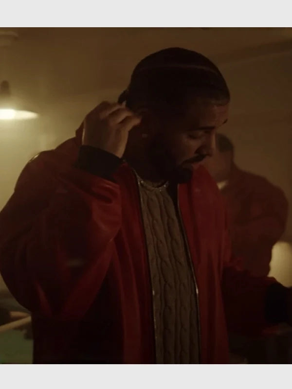 Drake Polar Opposites Red Leather Jacket