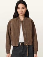 All Saints Bomber Jacket Brown