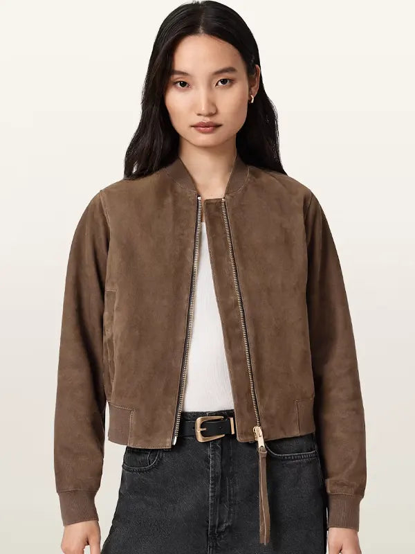 All Saints Bomber Jacket Brown