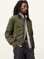 All Saints Bomber Jacket Green