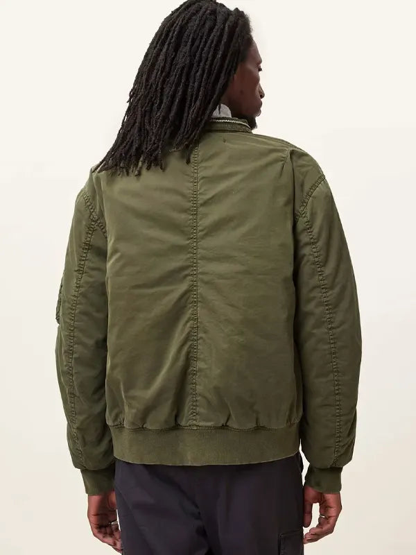 All Saints Bomber Jacket Green
