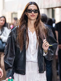Milan Fashion Week Amelia Gray Hamlin Black Leather Jacket