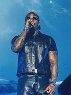 God We Trust Tour Asake Leather Vest