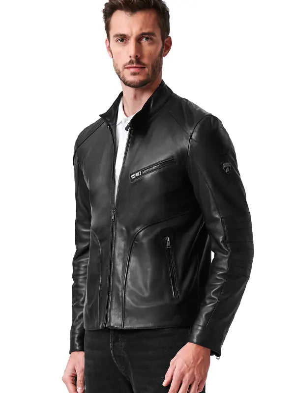 Automobili Lamborghini Leather Biker Jacket
