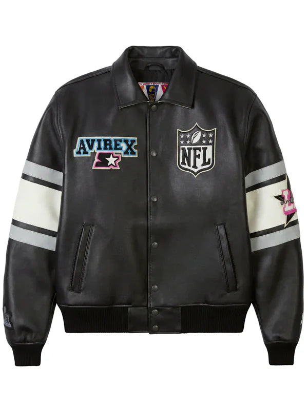 Avirex-X-Starter-Super-Bowl-LX-Leather-Jacket