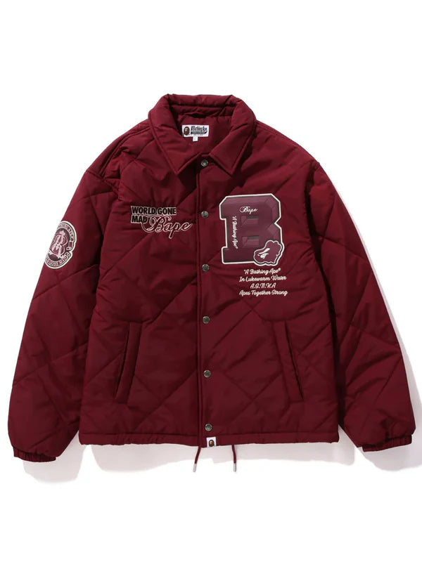 BAPE-Patch-Coach-Jacket-Red