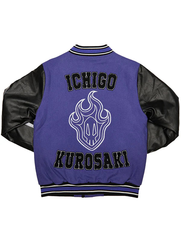 BLEACH-Ichigo-Kurosaki-Purple-Varsity-Jacket-Back