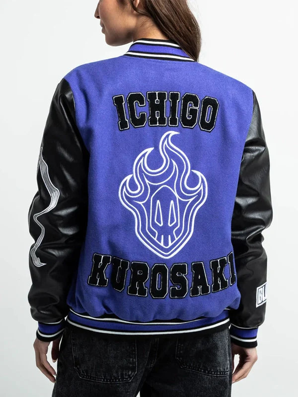 BLEACH-Ichigo-Kurosaki-Varsity-Purple-Jacket-Back